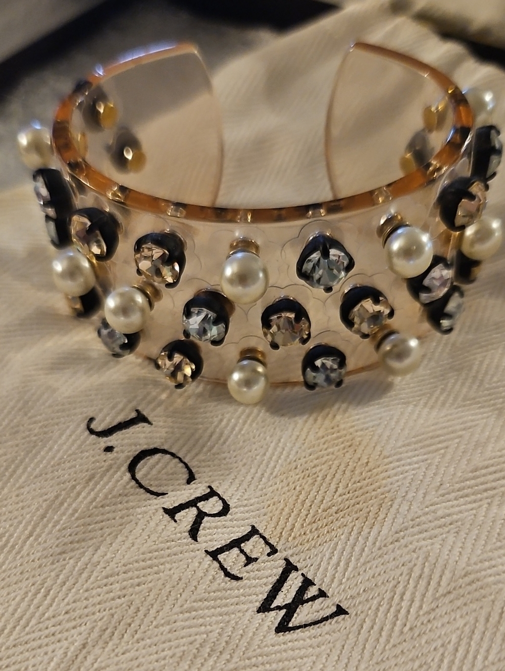 J. Crew Lucite Embellished Cuff